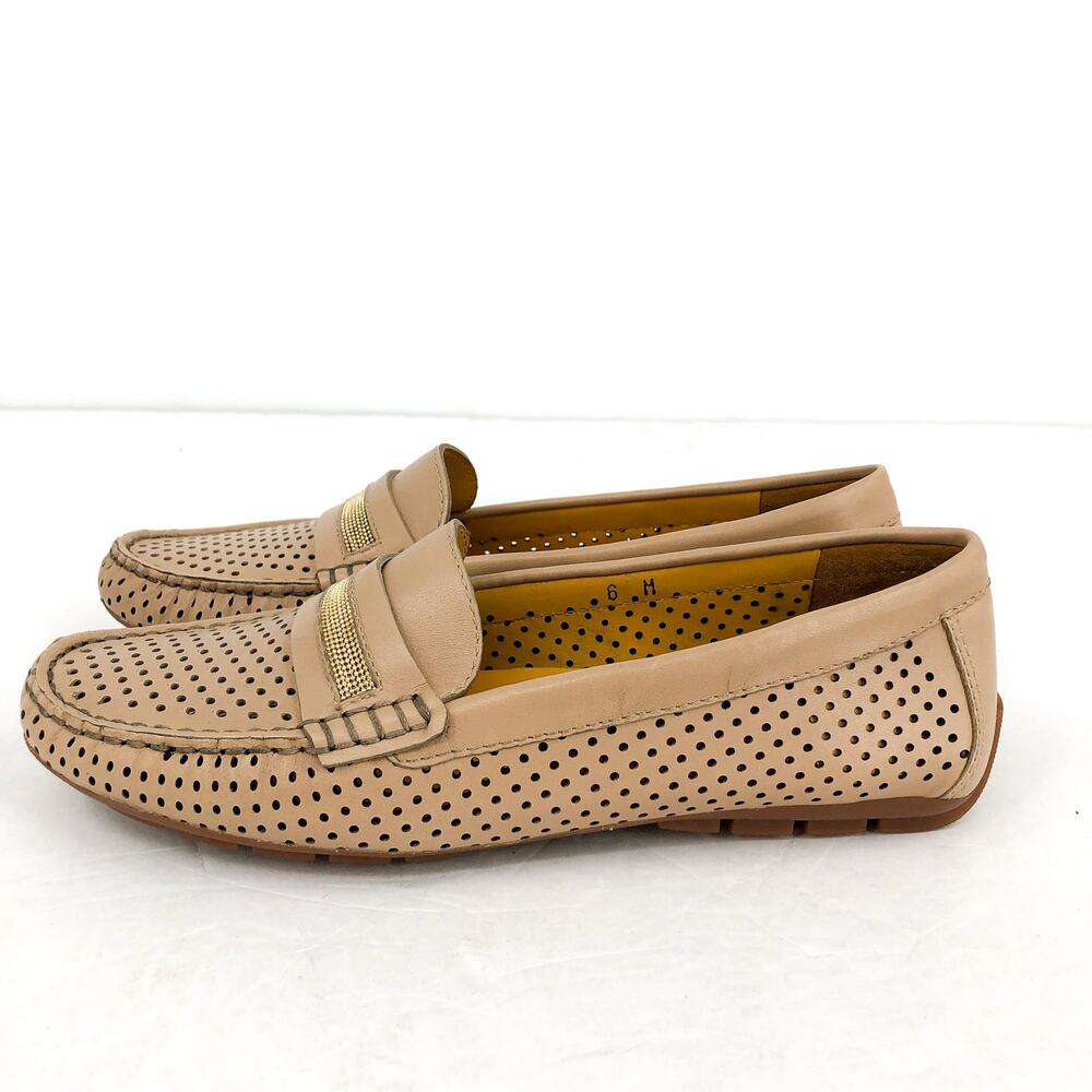 Vaneli Womens Acris Driving Loafers SIZE 6 M EU 36.5 Nude Tan Leather NIB - Picture 6 of 10